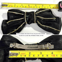 Giant Bow Barrette: Black with Rhinestones