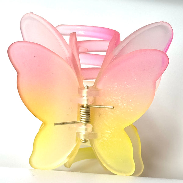 Funteze Translucent Ombré Butterfly Hair Claw Clip - LEMONADE