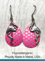 Eye Catching Jewelry - Neon Pink Flamingo Earrings