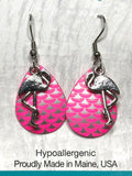 Eye Catching Jewelry - Neon Pink Flamingo Earrings