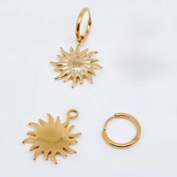 Mio Queena - 18K Gold-Plated Sun Hoop Earrings