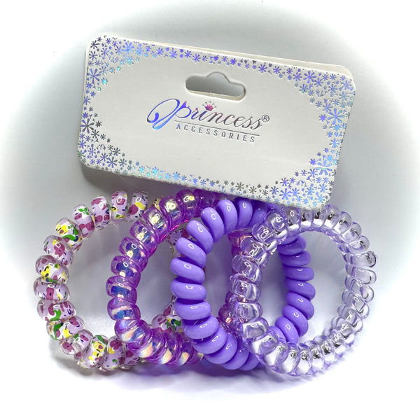 Love and Repeat - Spiral Telephone Cord Hair Ties - Mixed Purple