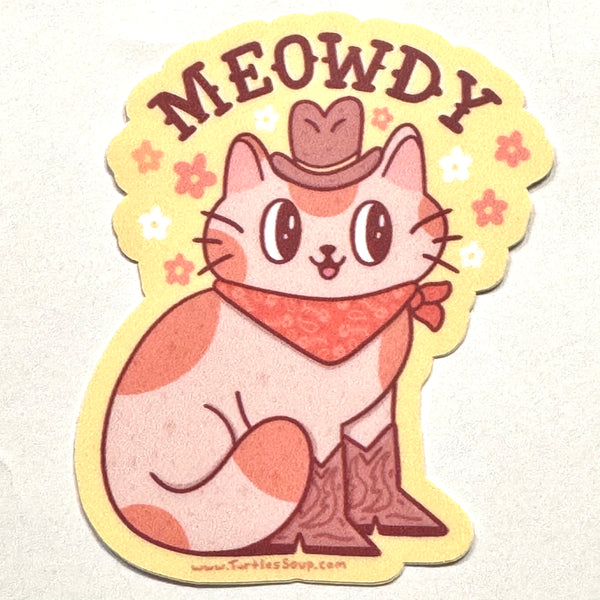 Turtle's Soup - Meowdy Cat Vinyl Sticker