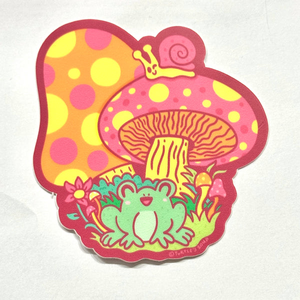 Turtle's Soup - Mushroom Frog and Snail Vinyl Sticker