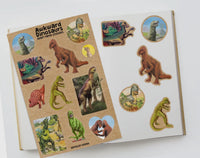 BoyPilot Goods - Kraft Paper Sticker Sheet: Awkward Dinosaurs