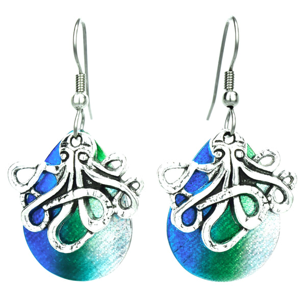 Eye Catching Jewelry - Ocean Ombré Shimmer Octopus Earrings