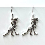 Amy Foxy Style Handmade Earrings - Silver Alloy Dinosaur Charms: T-Rex