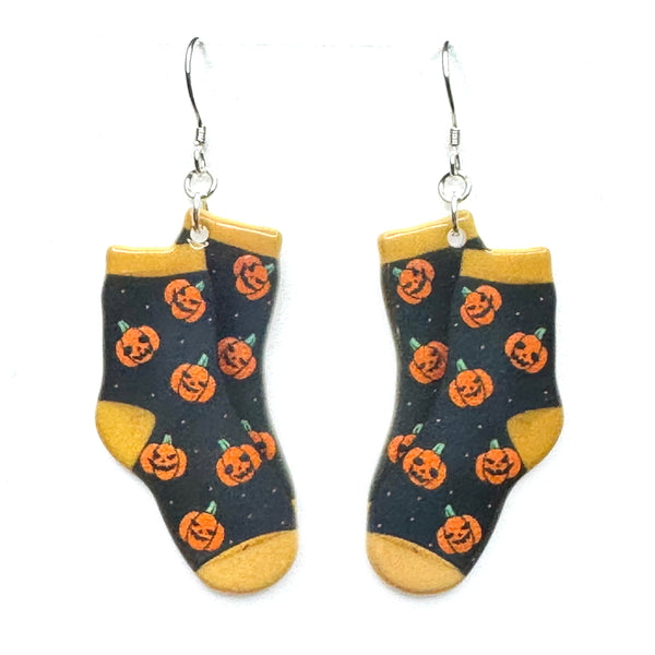 Amy Foxy Style Handmade Earrings - Halloween Socks Charms