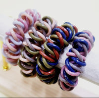 Funteze - Spiral Telephone Cord Hair Ties - Assorted Triple Twisted