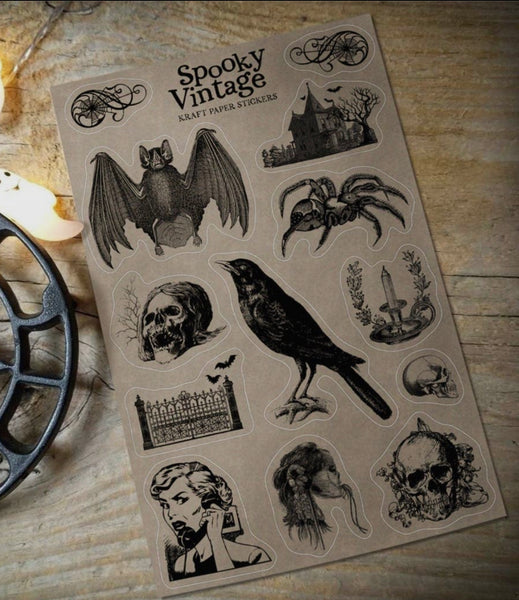BoyPilot Goods - Spooky Vintage Kraft Paper Sticker Sheet