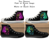Sleepy Princess CANVAS HIGH TOP SHOES **REQUEST A PREORDER INVOICE**