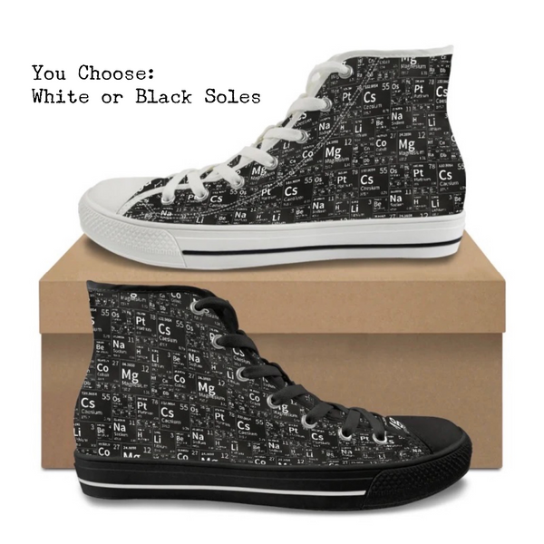 Black & White Elements CANVAS HIGH TOP SHOES **REQUEST A PREORDER INVOICE**