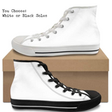 Solid White CANVAS HIGH TOP SHOES **REQUEST A PREORDER INVOICE**