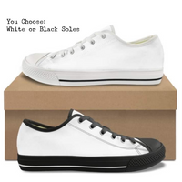 Solid White CANVAS LOW TOP SHOES **REQUEST A PREORDER INVOICE**