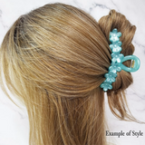 Funteze Pearl Flowers Hair Claw Clip - LAVENDER