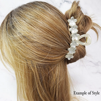 Funteze Pearl Flowers Hair Claw Clip - TEAL