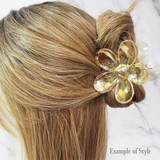 Funteze Iridescent Flower Hair Claw Clip - BUTTER