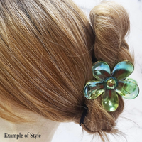 Funteze Iridescent Flower Hair Claw Clip - LUCKY GREEN