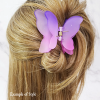 Funteze Translucent Ombré Butterfly Hair Claw Clip - ORCHID