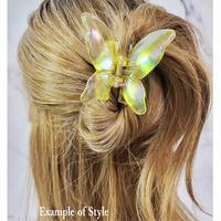 Funteze Iridescent Butterfly Hair Claw Clip - TANGERINE