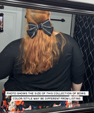 Giant Bow Barrette: Black with Rhinestones