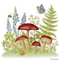 Alice's Cottage - Flour Sack Towel & Magnetic Note Pad Set: Mushroom