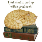 Alice's Cottage - Flour Sack Towel & Magnetic Note Pad Set: Cat On Books