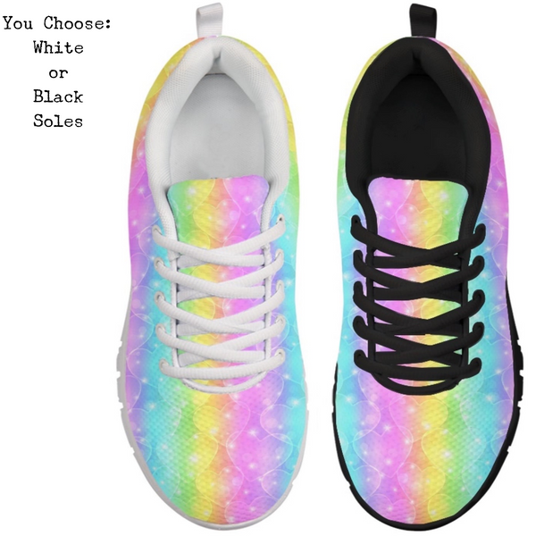 Rainbow Sparkle Hearts Kitty Kicks™️ CLASSIC WALKING SHOES **REQUEST A PREORDER INVOICE** ($5 deposit will be applied to your full invoice)
