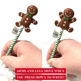 Xonex Gingerbread Action Ballpoint Pen - Green and White Stripe
