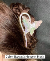Love and Repeat Curved Butterfly Hair Claw Clip - Iridescent Blush