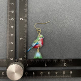 Mio Queena - Resin Bird Flower Dangle Earrings: Multi Color