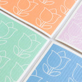Alla Dickson Art - Pastel Floral Set of 4 Swedish Dishcloths