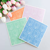 Alla Dickson Art - Pastel Floral Set of 4 Swedish Dishcloths