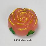 Silk Spin Sugars - Japanese Kohakutou Crystal Candy: Jumbo Strawberry Rose