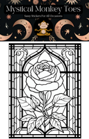 Mystical Monkey Toes - Stained Glass Flower Coloring Sheets With Stackable Crayon