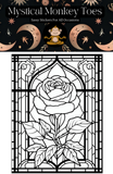 Mystical Monkey Toes - Stained Glass Flower Coloring Sheets With Stackable Crayon