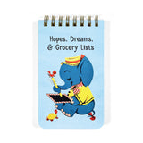 Bad Betty Greeting Co. - 3x5 Spiral Memo Notepad: “Hopes, Dreams, & Grocery Listsl