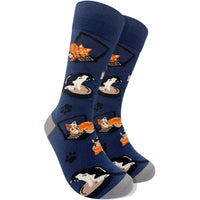 Imagery Socks - Blue Cat Adult Socks (Size Large)