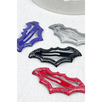 Love and Repeat - Sparkly Bat Wings Snap Hair Barrettes: Red and Black