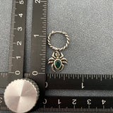 Mio Queena - Gothic Green CZ Spider Chain Huggie Earrings