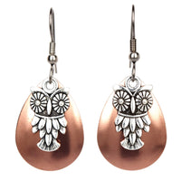 Eye Catching Jewelry - Copper Owl Earrings