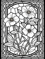 Mystical Monkey Toes - Stained Glass Flower Coloring Sheets With Stackable Crayon
