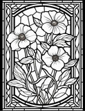 Mystical Monkey Toes - Stained Glass Flower Coloring Sheets With Stackable Crayon