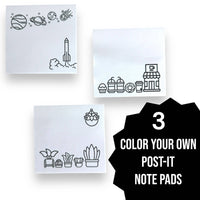 A Brighter Year - Color Your Own Post-its Bundle: Space, Coffee, and Plants