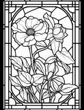 Mystical Monkey Toes - Stained Glass Flower Coloring Sheets With Stackable Crayon