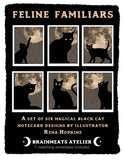 Brainmeats Atelier - Feline Familiars – Boxed Black Cat Moon Notecard Set