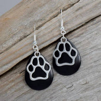 Eye Catching Jewelry - Black Paw Print Earrings