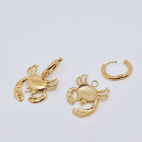 Mio Queena - Crab 18k Gold-Plated Stainless Steel Huggie Earrings