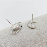 Mio Queena - Silver Color Planet Moon Stars Asymmetric Ear Studs