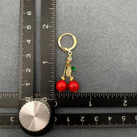 Mio Queena - Red Cherry 18K Gold-Plated Huggie Earrings